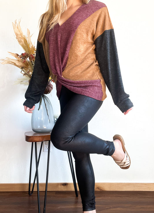 Black Fall Faux Leather Leggings