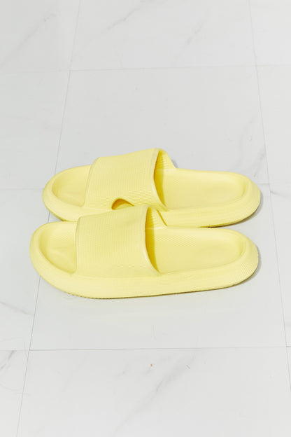 MMShoes Arms Around Me Open Toe Slide in Yellow